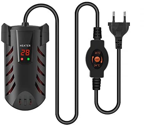 DONGKER Calentador de acuario, 25/50/100/200 W, calefacción inteligente para acuarios, con pantalla LED, calentadores ajustables, para depósito de peces de 1-120 L