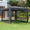 Gecheer Partyzelt mit 4 Mesh-Seitenwänden Gartenpavillon Pavillon Gartenzelt Festzelt Bierzelt Anthrazit 3x4 m HDPE
