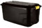 Samuel ALEXANDER 75L Heavy Duty Trunk on Wheels Sturdy, Lockable, Stackable and Nestable Design Storage Chest with Clips in Black