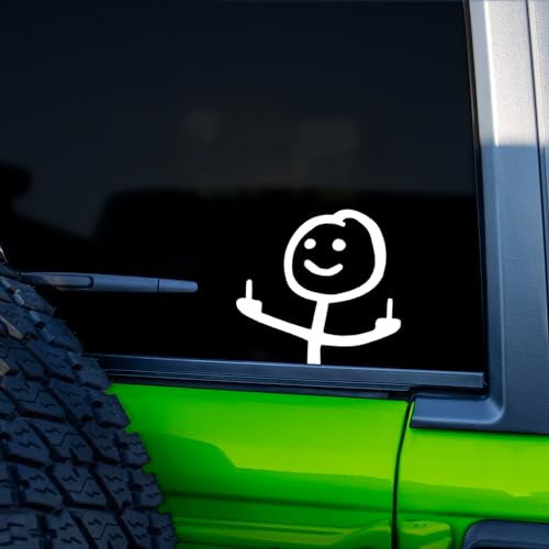 GRITKULTURE Fuck You Funny Meme Decal Large Vinyl Sticker for Cars, Trucks, Windows Middle Finger (#2) Q