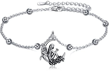 CUPENDA Feenmond Armband für Damen Sterlingsilber Halbmond Fee verstellbares Armband Elfen Schmuck Geschenke für Frauen