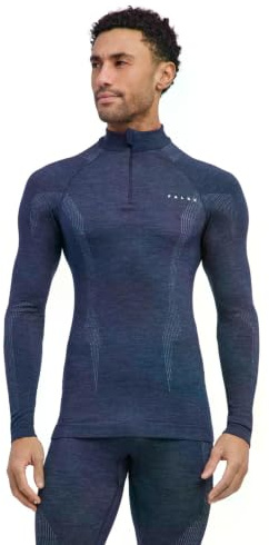 FALKE Herren Wool-Tech High Zip Neck Funktionsshirt Langarm atmungsaktiv klimaregulierend nachhaltige Wolle Funktionsmaterial kalte bis sehr kalte Temperatur Funktionsunterwäsche 1 Stück | aus Merinowolle für kalte bis sehr kalte Temperaturen