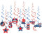 Party-Dekorationen für den 4. Juli – 13 Stück, rot, weiß, blau, hängende Wirbel, Banner, USA, patriotische Amerika, Unabhängigkeit, Deckengirlande, Hintergrundzubehör, Dekoration Panduola