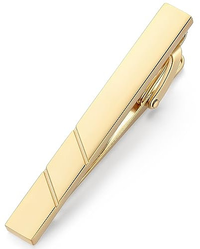 HONEY BEAR Hochwertig Herren Krawattennadel Krawattenklammer Tie Clip aus Edelstahl,MEHRWEG (Mattgold 5.4cm)