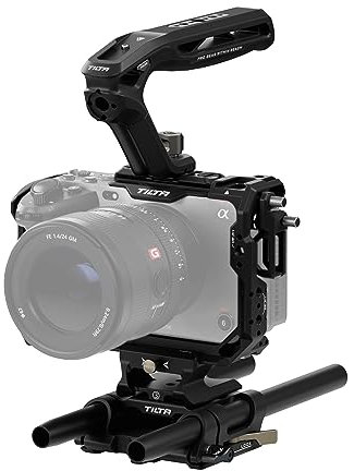 Tilta FX3 FX30 Cage, gabbia completa per fotocamera compatibile con Sony FX3/FX30 Kit di base con morsetto per cavo HDMI, impugnatura superiore NATO e piastra di base LWS da 15 mm - Nero TA-T16-A-B