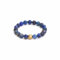 BERGERLIN Echter Lapislazuli Ring mit Goldperle - facettierte Perlen - Größe M