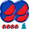 U&C Planet Klettballspiel Wurfspiel Wasserdicht Ball Kinder 3-12 Jahre alt 2er Set Strandbälle 4 Paddel & 4 Bälle mit 1 Aufbewahrungstasche Toss und Catch Ball Familie Outdoor Spiele, blau und rot
