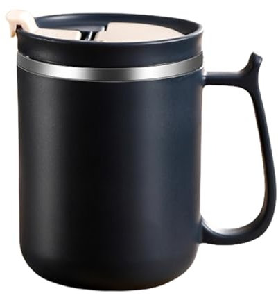 Imtrub Taza de Café de Acero Inoxidable 500 ml Con Tapa y Asa - Viaje Aislada de Doble Pared, Espresso Aislada Al Vacío, Térmica Para Bebidas Frías y Calientes