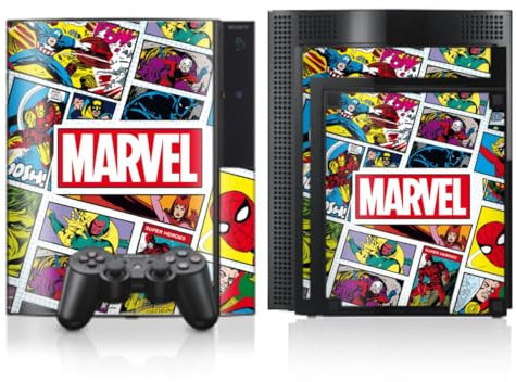 DeinDesign Skin kompatibel mit Sony Playstation 3 Folie Sticker Marvel Comic Muster