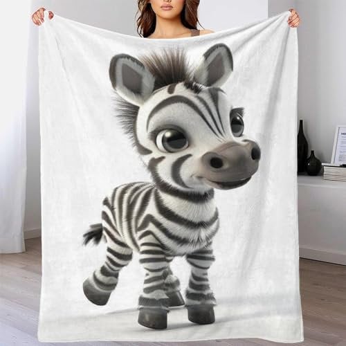Euxclxcl Portable Blanket Gift for Women, Flannel Blanket, Fluffy, Animal Art Zebra Blanket with Sleeves, 50x60inch(127x152cm), Sofa Blanket, TV Blanket with Sleeves
