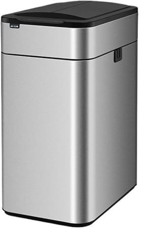 GBEVAUEIO Recycling Bins Stainless Steel Automatic Trash Can with Lid, Wings-Open Kitchen Trash Can, 9/15/30/50/60L Modern Smart Trash Can for Home and Commercial Use Waste Paper Basket(Silver,60L)
