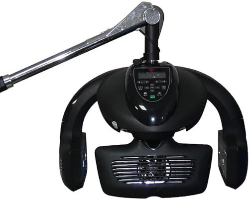 Qiang Haarfärbegerät 1200 W Dauerwellen-Wärmetrockner,Friseursalon-Maschine mit LCD-Display,Stehender/an der Wand einstellbare Temperatur Höhe 139–176 cm,Black-Wall-Mounted