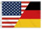 Freundschaftsflagge Deutschland, Amerika, mittelgroß, 60 x 90 cm, 150D deutsche USA, Outdoor-Banner, doppelseitiger Druck, amerikanische Dekoration für Terrasse, Garten, mit Messingösen