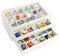Vitrine Rock Collection à 3 tiroirs - 54 compartiments - Boîte à bijoux en acrylique transparent - Pour enfants - Beige
