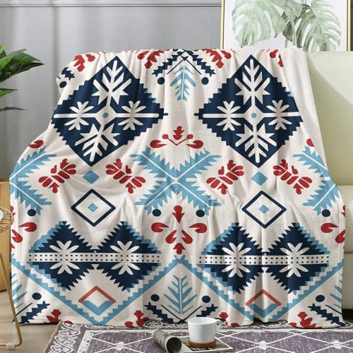 ZDABAOEC Kuscheldecke Flauschig Tribal Ethno Vintage Geometrisch Decke, Fleecedecke 150x200, Sofadecke & Couchdecke, Weiche Kuschelige Wohndecke Blanket, XL Decken für Sofa Couch