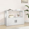 Higsose Buffet Esszimmer 80x30x60 cm Seitenschrank mit Ablage und Türen Beistellschrank Schubladenschrank Lagerschrank Kommode Weiß Sideboard Wohnzimmer Aufbewahrungsschrank Holzwerkstoff