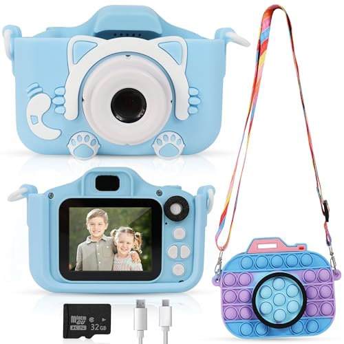 ImaginJoy - Appareil Photo Enfant Compact et Coloré, avec Effets Amusants et Filtre Stitch, Idéal Premier Appareil Photo Numérique pour Enfants de 6 Ans et Plus, Cadeau Fille et Garçon