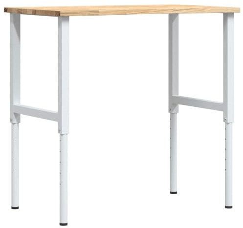 vidaXL Werkbank 100x60x(71,5-98) cm Massivholz Eiche