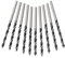 Lot de 10 forets à bois de 3 mm pour le travail du bois, en acier à haute teneur en carbone, foret hélicoïdal, outil à main
