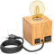 ledscom.de Tischlampe HITO, Holz massiv, eckig, USB, inkl. E27 Lampe gold, 471lm, extra-warmweiß