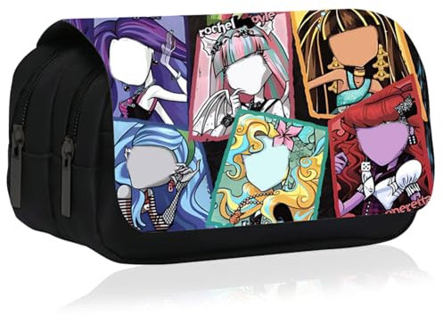 PLNVNVP Monster Federmäppchen Mädchen Anime Federmäppchen Cartoon Federmäppchen für Kinder Karikatur 3D Federtaschen Doppelter Reißverschluss Studenten Schreibwaren Stiftbeutel