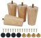 FOGAWA 4pcs Pieds de Meuble en Bois Massif 8cm, Pieds d'Armoire Coniques Pieds de Table Antidérapant pour Meubles Table Chaise Armoire Canapé Bureau Cuisine