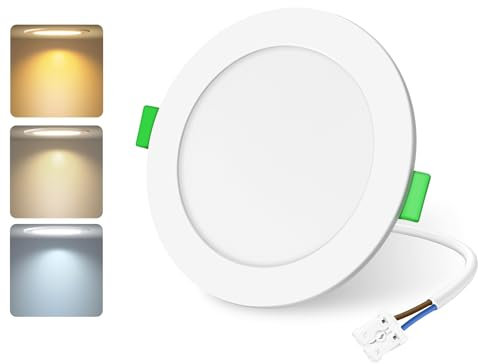 ALUSSO LIGHTING Einbaustrahler LED Spots 230V Dimmbar 10W 1050lm Einbauleuchten Hohe Helligkeit, Warmweiß Neutralweiß Kaltweiß Deckenspots Ultra Flach Deckenleuchte IP44 für Badezimmer Küche, 1er Set