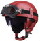 Vintage Deutsch Leder Motorrad Halbhelm, ECE-geprüft Männer Frauen Halbschalenhelme mit Schutzbrille und Visier, Retro Offener Schutzhelm für Fahrrad Cruiser Scooter Chopper