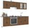 Hommdiy 8-TLG. Küchenschrank-Set Kalmar Holzwerkstoff, Küchenzeile Einbauküche, Schrank-Set, Unterschrank, Küchenschrank, Hängeschrank Braun Eichen-Optik Holzwerkstoff Stil 5