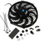 Ventilateur Électrique Universel pour Radiateur de Voiture 30cm 12 pouces 12V 80W 1387m³/h Ventilateur de Radiateur Silencieux Pales Courbées Système de Refroidissement de Voiture Moto Bateau VTT