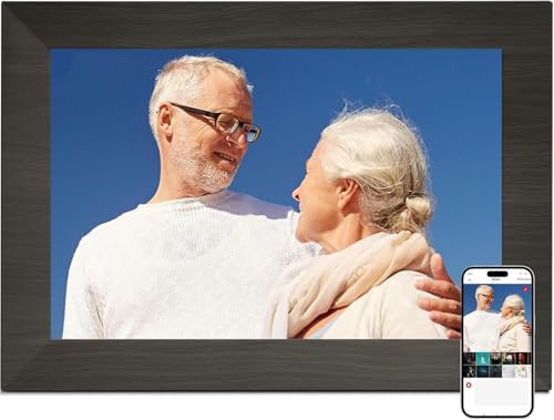 BWJBSW 10.1 Inch Digital Picture Frame with 32GB Storage, WiFi Digital Photo Frame 1280x800 HD IPS Touchscreen, Easy Setup for Photo & Video Sharing via Free App, Black