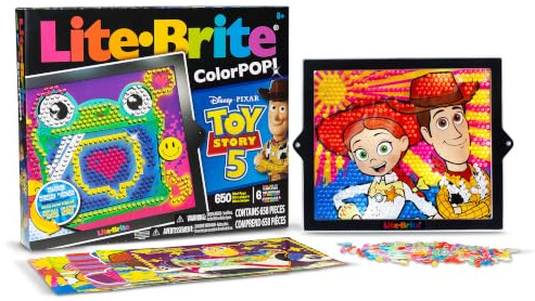 Basic Fun Lite Brite ColorPOP Toy Story 5 Light Up Art Set With 650 Mini Pegs HD Screen And Colour Templates Creative Toy For Kids Age 6 Years and Up