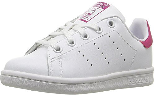 adidas - Stan Smith - Baskets - Mixte Enfant - Blanc (Footwear White/Footwear White/Bold Pink 0) - 28 EU