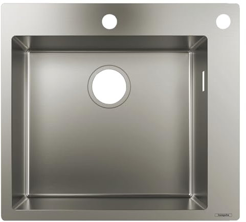 Hansgrohe 43305800 Fregadero de encastre, armarios de 60 cm, Color Acero, Plata, Ancho: 45 cm