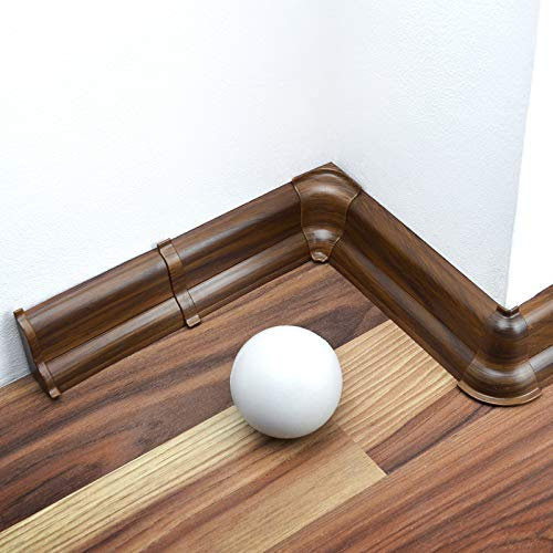 [DQ-PP] 30 Meter Sockelleisten 52mm PVC Nussbaum dunkel Laminatleisten Fussleisten aus Kunststoff Laminat Dekore