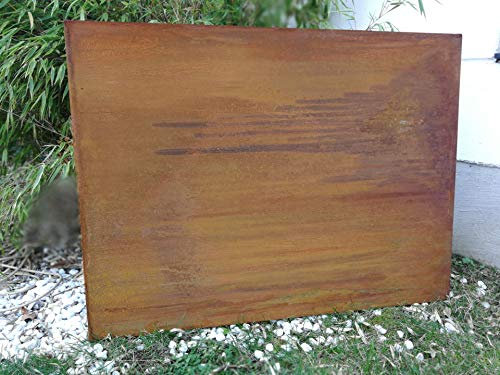 Zen Man Edelrost Sichtschutz Wand Rost Sichtschutzwand aus Stahlblech 1mm Gartenzubehör 032007 H75*100 cm
