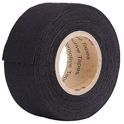 Black Electrical Tape,32mm X11.5m Fabric Tape Self Adhesive Anti Squeak Rattle Felt Automotive Wiring Harness Tapes,Reduce Noise Heat Resistant Insulation Tapes for Electrical Wires
