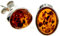 Cognac Baltischer Bernstein, 925er Sterlingsilber, zarte Ohrstecker, oval, M637C, Stein, Bernstein