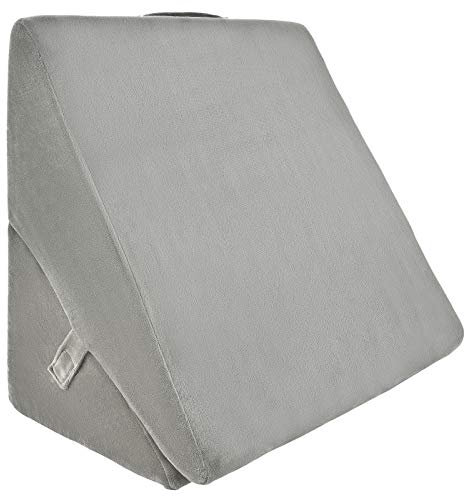 DREAMADE Multifunktionales Keilkissen für Bett & Couch, 2 teiliges Rückenkissen mit abnehmbarem Bezug & Klettverschluss, Lesekissen, Rückenlehne im Bett & zum Füße hochlagern (grau)
