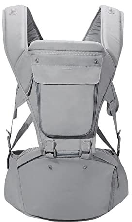 WHSPORT Babybauchtrage, Ergonomische Babytrage Rückentrage, Tragesystem für Säugling und Kleinkind, Baby Carrier mit Hüftsitz (Color : Green)