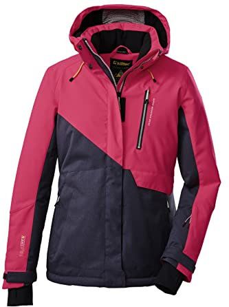 killtec (KILAH Damen Skijacke/Funktionsjacke mit abzippbarer Kapuze und Schneefang KSW 15 WMN SKI JCKT, neon pink, 40, 38613-000