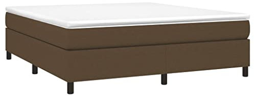 Cadre de lit sans matelas marron foncé 160x200 cm tissu