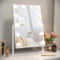 Dripex Miroir Maquillage Lumineux, Miroir LED 12 Lumières Miroir Hollywood Rotation à 360° Miroir Coiffeuse Contrôle Tactile Miroir Lumineux 3 Modes Luminosité Réglable 30 x 41 cm - Blanc