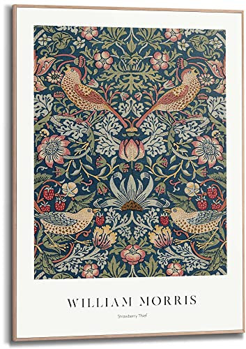 REINDERS Gerahmtes Bild, William Morris - strawberry thief, Wohnzimmer, Bilder, Wanddeko, Room Decor, MDF, Mehrfarbig, 70x50cm