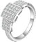Whoiy Trauringe Viereckig, Damenring Hochzeit Silber Eheringe Eingelegter Zirkon 54 (17.2) Verlobungsring für Frauen