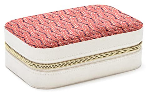 FVQL Travel Jewelry Box for Rings Earrings Necklaces, Velvet Jewelry Case, abstract tea spoons pattern