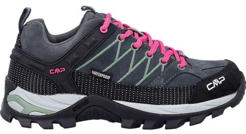 CMP Rigel Low Wmn Trekking Shoes Wp Damen Wanderschuhe, Anthrazit Mineral Green, 38 EU