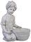 gartendekoparadies.de Pot de fleurs pour fille avec bac à plantes, en pierre, hauteur 35 cm, 0,5 l, 8 kg, gris, résistant au gel, pour l'extérieur