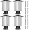 4 Pcs Adjustable Cabinet Legs, Stainless Steel Furniture Feet 0-15mm Height, for Desk Sofa Cupboard Table Bed, Silver 38x80mm