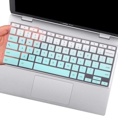 Keyboard Cover for 2023-2020 11.6 14 ASUS Chromebook C203XA C434 C425 C403 C223 C214 C213 C204 C202,ASUS Chromebook CX1 CX1100 CX1101 CX1400 (NOT FIT C436 C433 CX1500 CX1700)-Gradient Mint